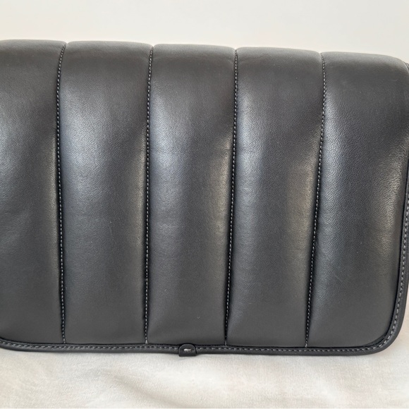 COACH Pillow Studio 25 Shoulder Bag With Quilting Black/ Gold with 2 Straps - Picture 14 of 15